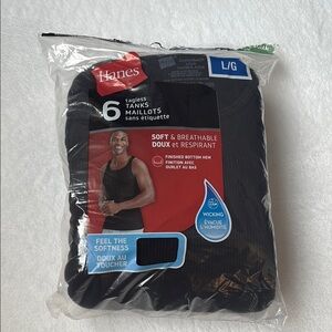 Hanes Black Tagless Tanks Pack